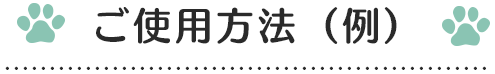 ご使用方法(例)